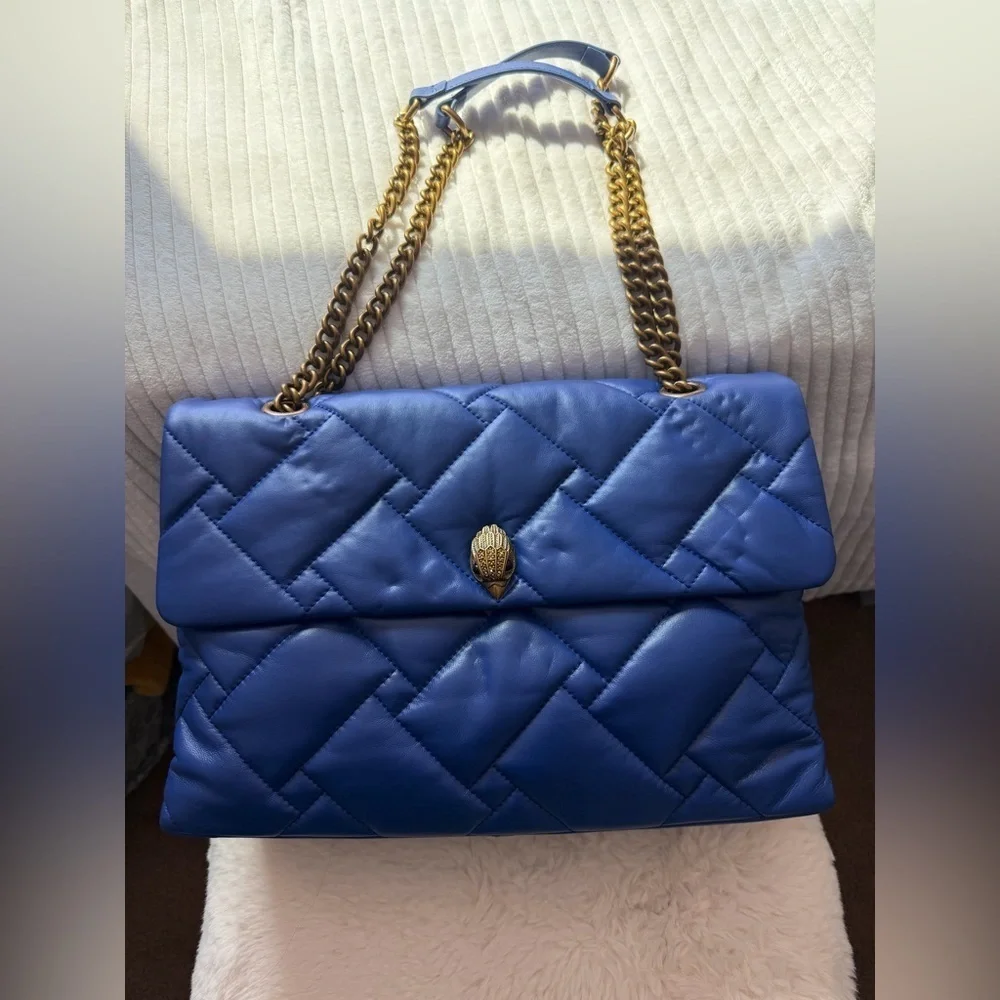 Kurt Geiger The Kensington Blue Quilted Soft Leather XXL Bag